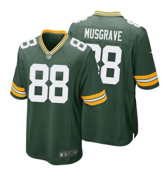 Men's Green Bay Packers #88 Luke Musgrave Green Stitched Game Jersey